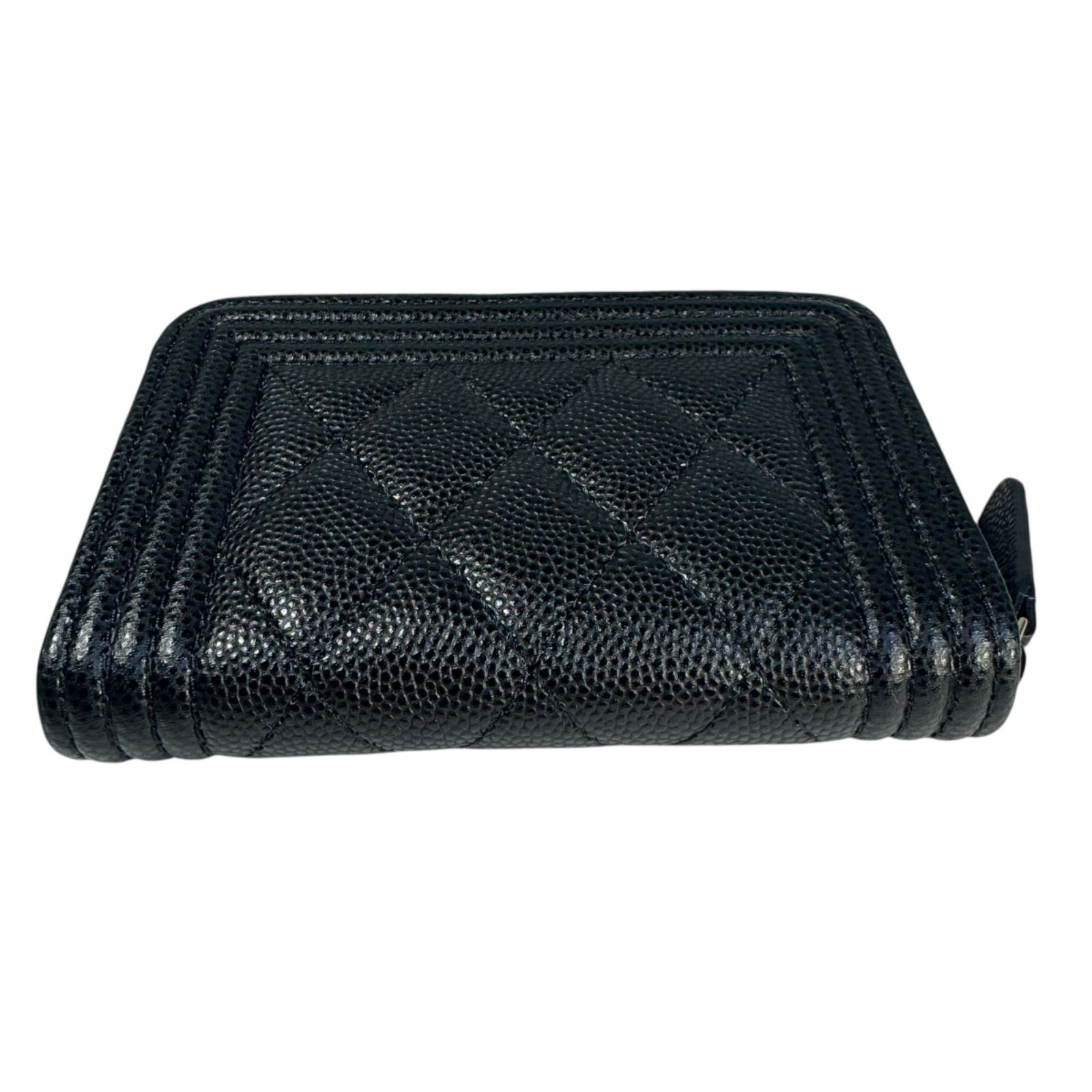 B042 CHANEL シャネル ボーイシャネル キャビアスキン コイン