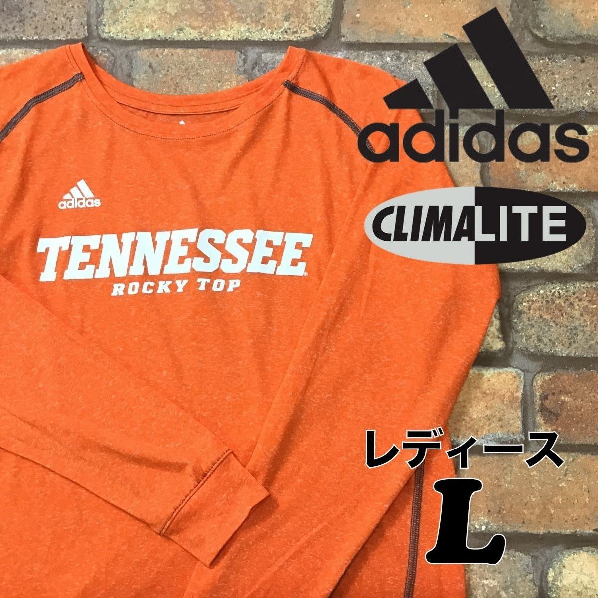 オレンジ adidas アディダス Tシャツ climalite