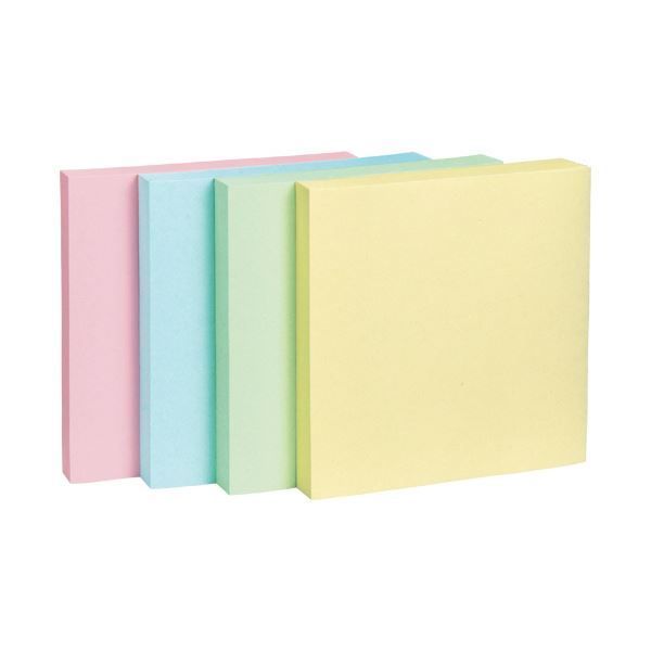 TANOSEE ふせん 75×75mm4色混色1セット(50冊：10冊×5パック