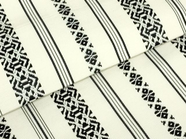 平和屋着物●本場筑前博多織　八寸名古屋帯　献上　生成り色　正絹　逸品　DAAU6619ob 平和屋着物○本場筑前博多織 八寸名古屋帯 献上 生成り色 正絹 逸品