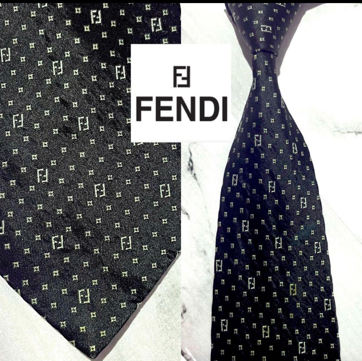 フェンディF柄総柄2ネクタイセット】FENDI 高級ネクタイ シルク100