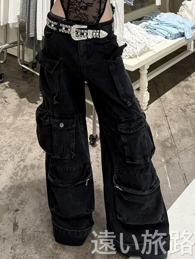新品【Y2K】韓国 ストリート系 グランジ Y2K ペインテッドワイド