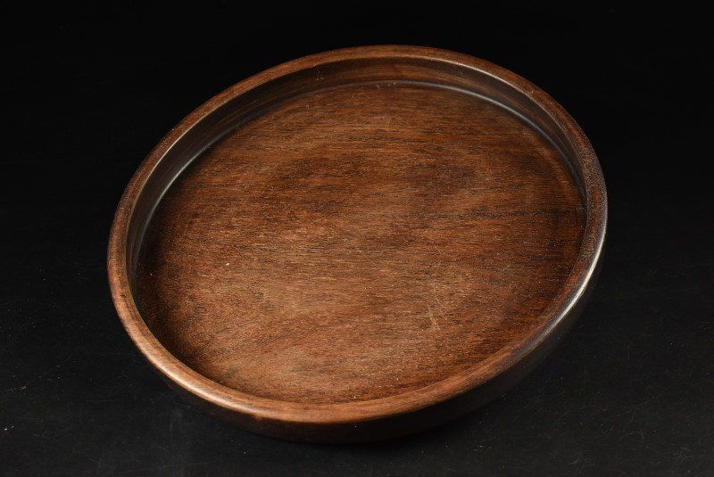 蔵A3642c】煎茶道具 唐木 刳貫盆 丸盆 36㎝ - メルカリ