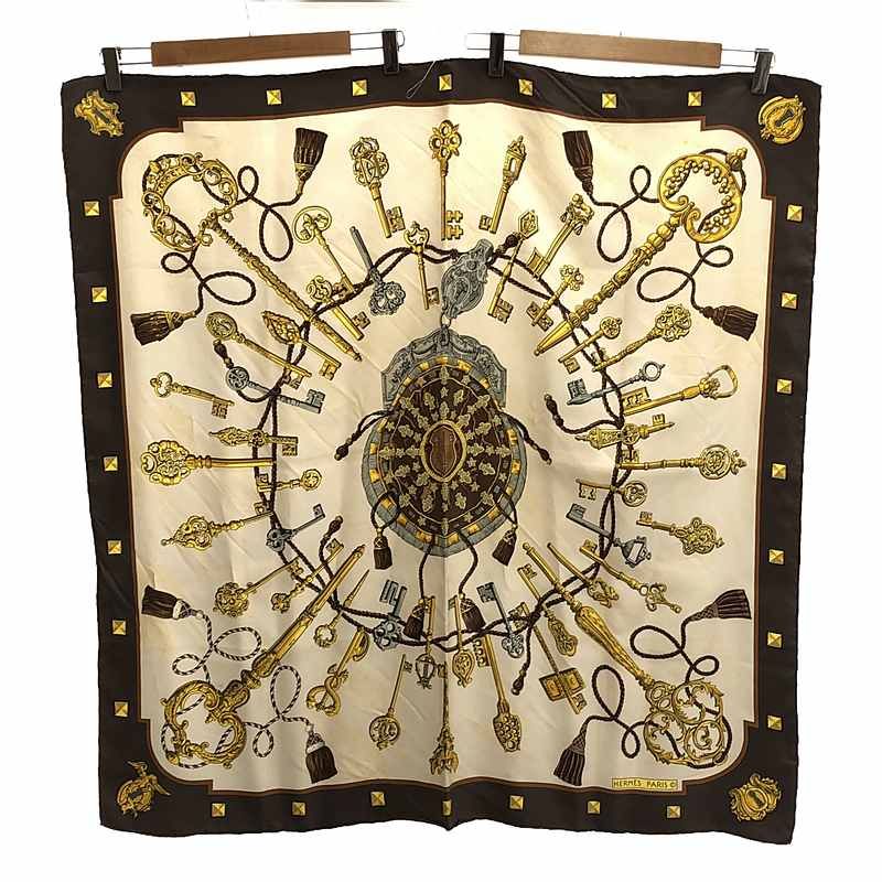 HERMES / エルメス | カレ90 Les Cles 鍵柄 シルク ストール スカーフ