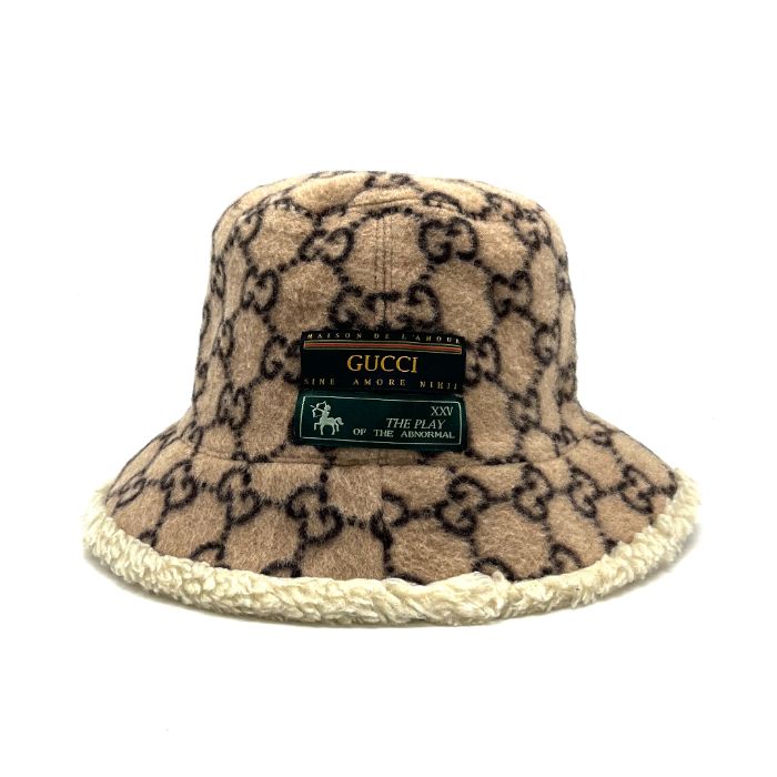 GUCCI グッチ GG ボア バケット ハット ウール 帽子 eH0643N