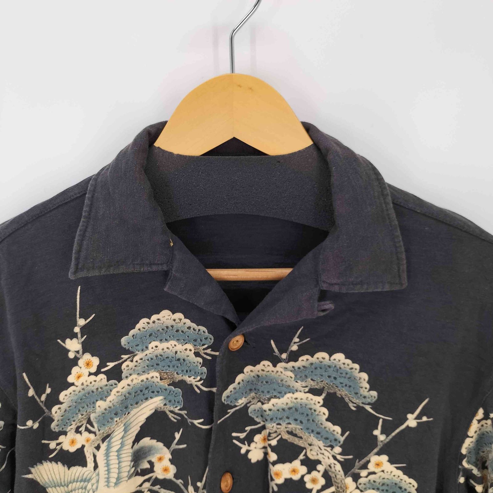 クロップドヘッズ CROPPED HEADS 和柄シャツ 鶴 松 梅 開襟 オープン 