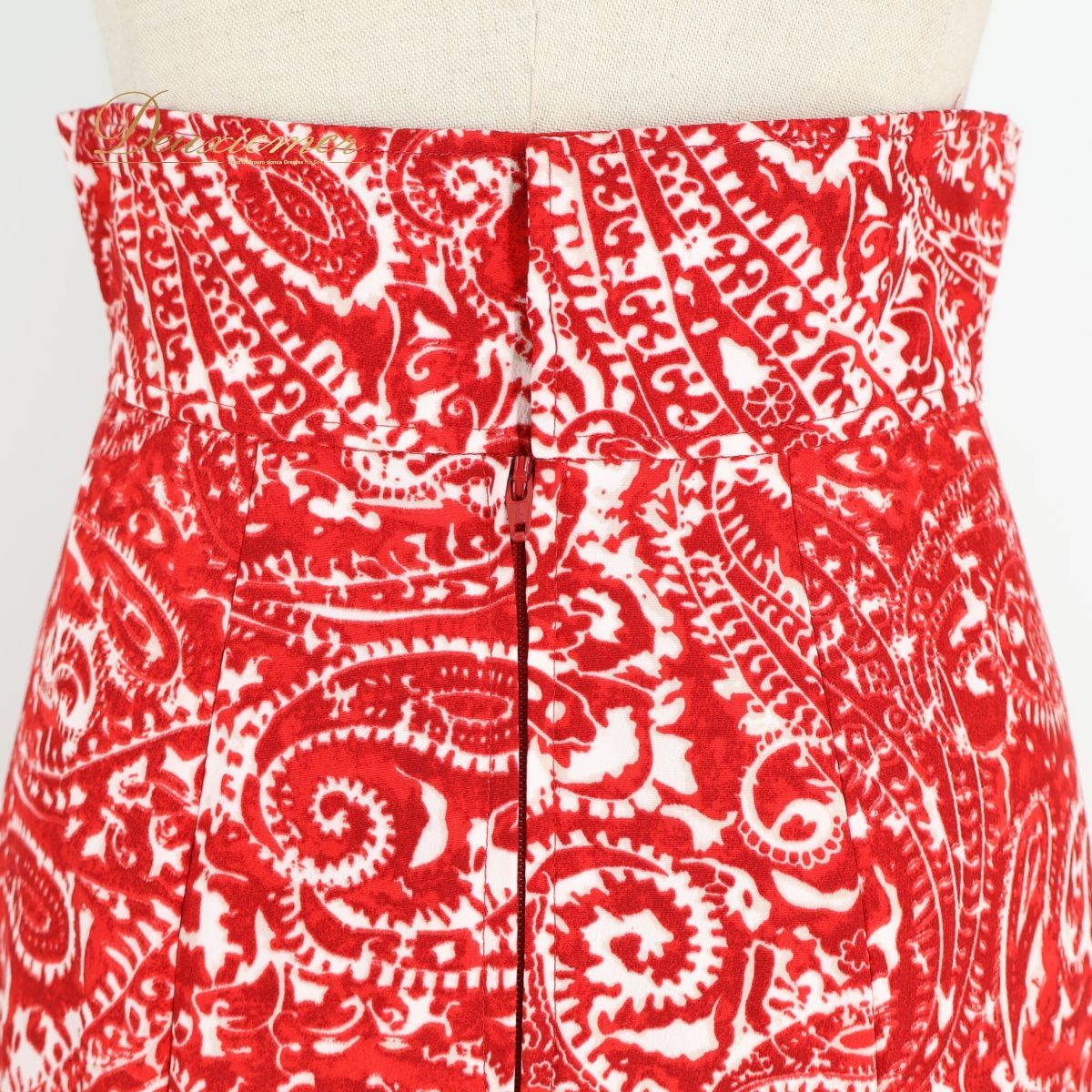 【美品 フラメンコ衣装】レッド系 SONIA JOHNES ソニアジョーンズ ファルダ スカート 赤 白 水玉 ペイズリー柄 ハイウエスト 美品 フラメンコ衣装】レッド系 SONIA JOHNES ソニアジョーンズ