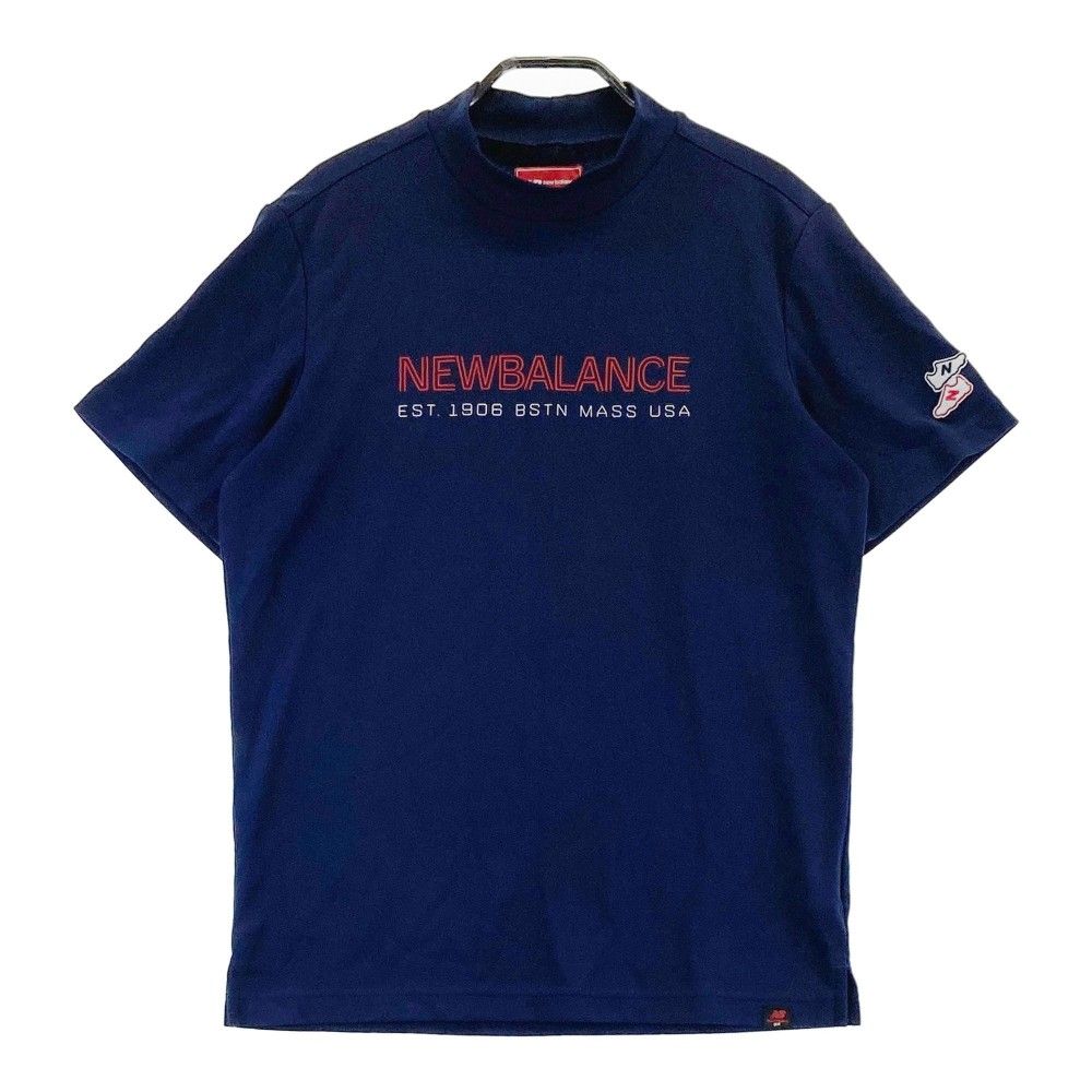サイズ：4 NEW BALANCE GOLF ニューバランス  ハイネック 半袖Tシャツ  ネイビー系 [240101443673] ゴルフウェア メンズ ストスト NEW BALANCE GOLF ニューバランス ハイネック 半袖Tシャツ