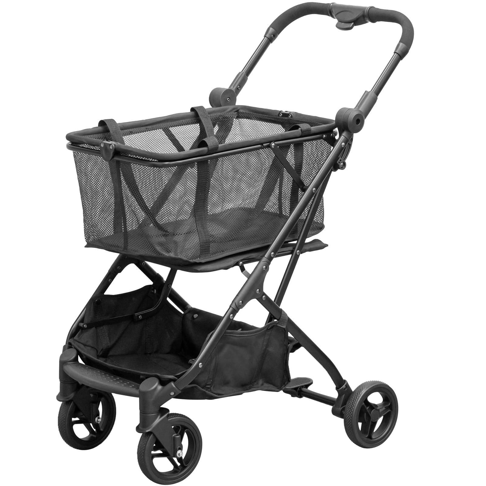 新着商品 ottostyle.jp 折りたたみ ワンタッチショッピングカート コンパクト収納 ワンタッチ 軽量 4輪 買い物カート ブレーキ付 レジカゴ 取り外し 2段 大容量 自立 マイバッグ エコバッグ スーパー 高齢者 かご キャリーカート 父の日 母