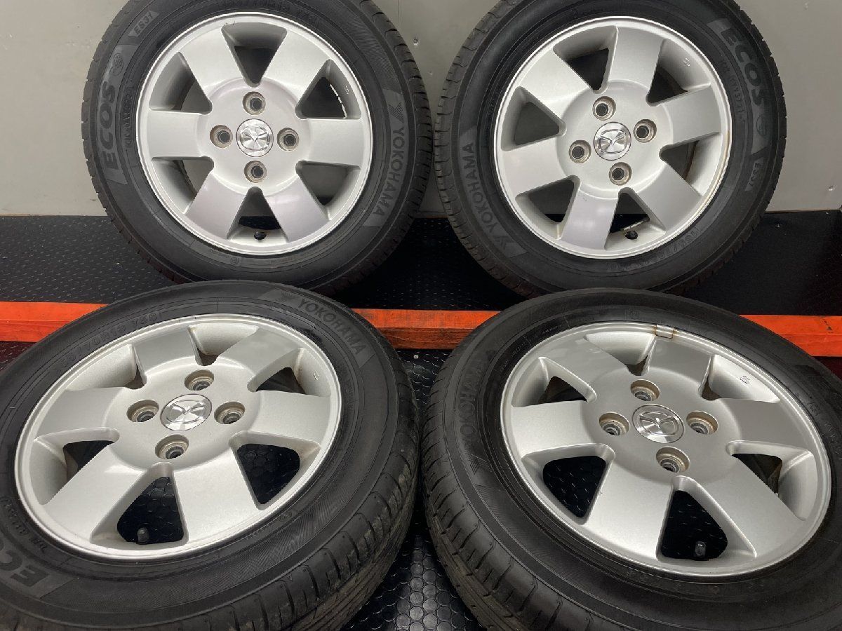 YOKOHAMA ECOS ES31 155 70R13 夏タイヤ マツダ スクラムワゴン 純正ホイール 13インチ 4.5J4HPCD100 50 21年製 バリ溝 STK012