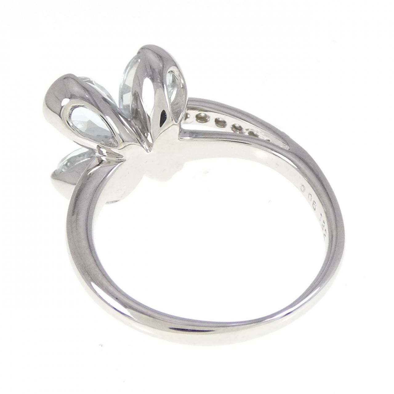 K18WG フラワー アクアマリン リング 1.32CT - メルカリ 