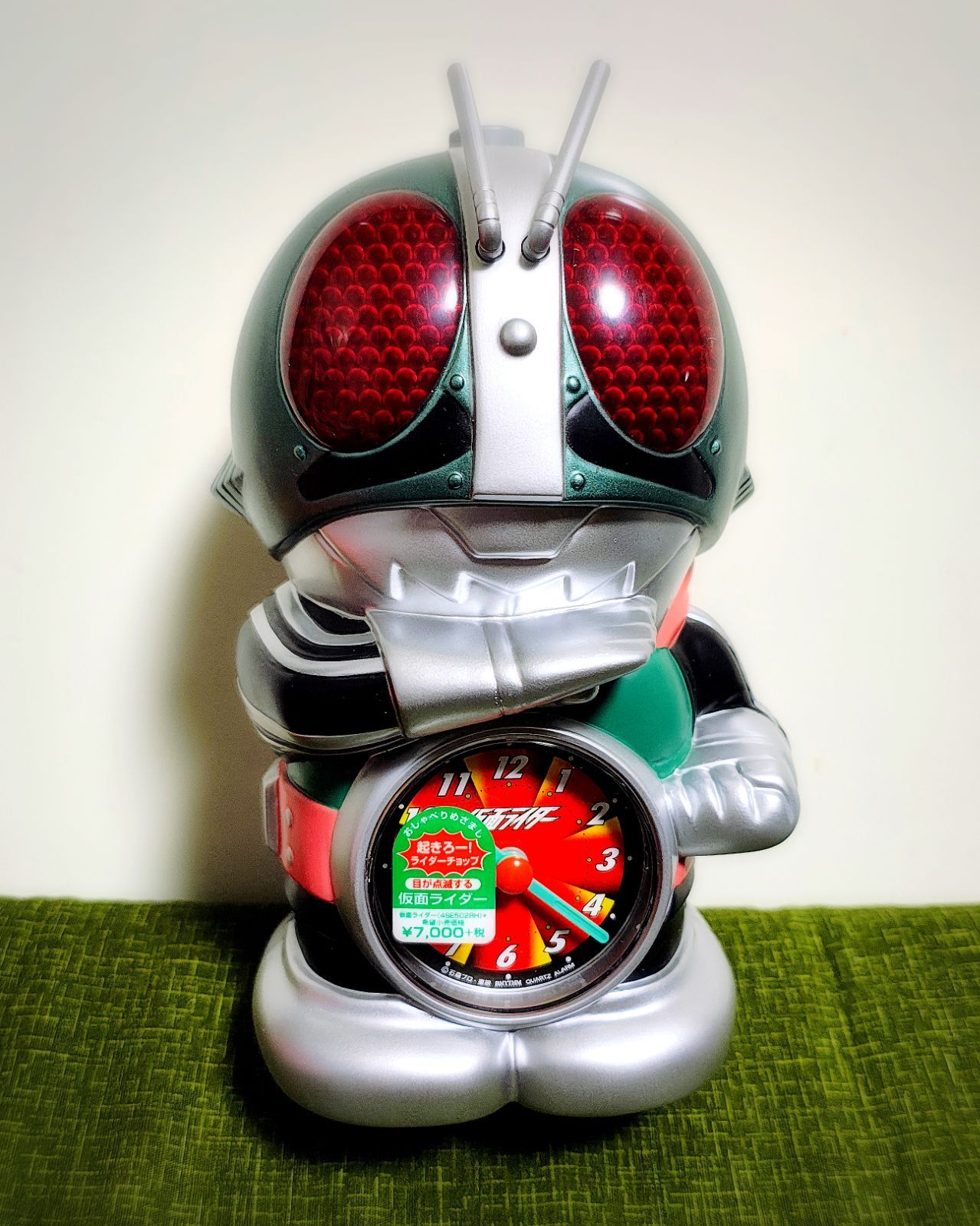 電池付き 仮面ライダー40周年記念 アラームクロック 目覚まし時計 昭和