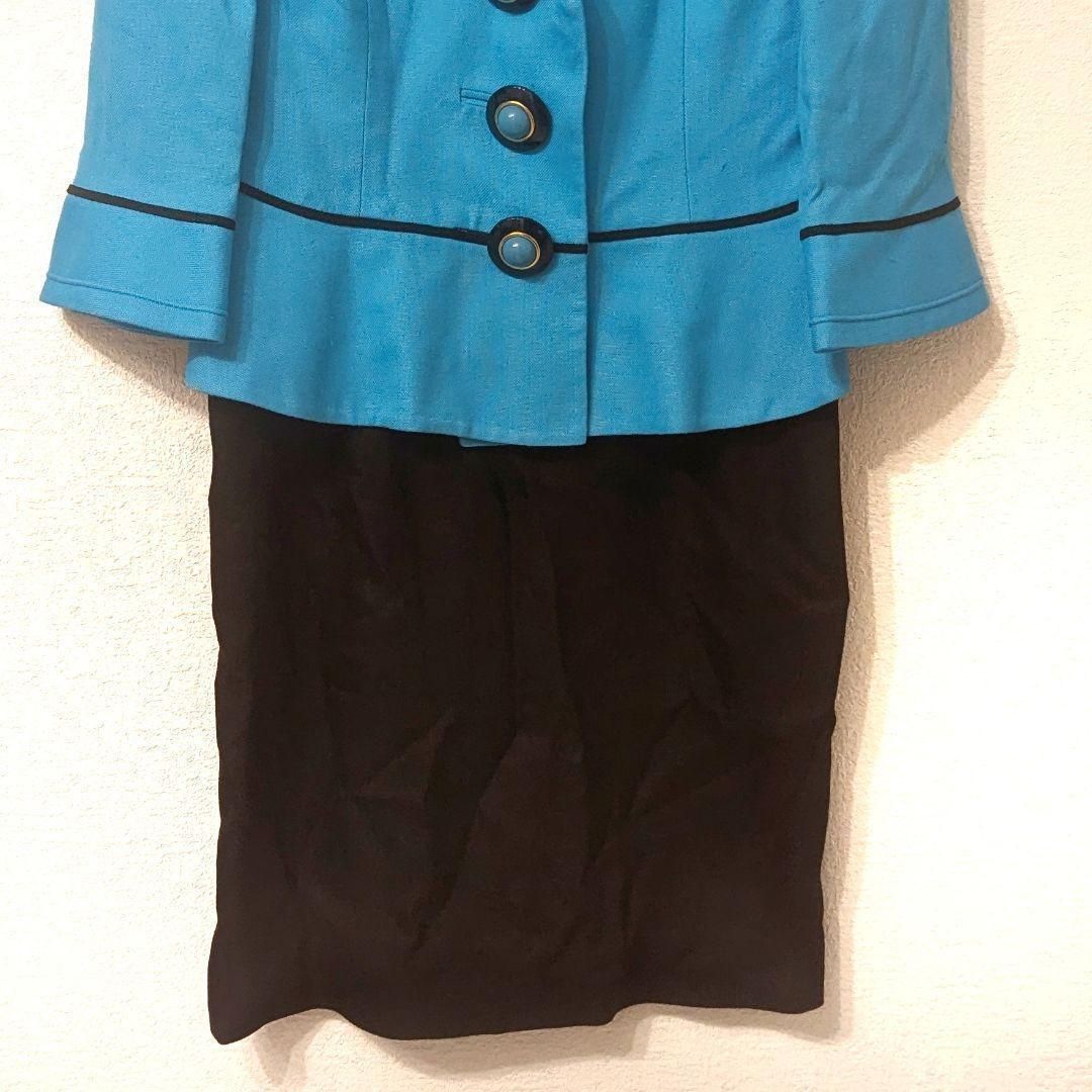 【美品✨】VELLA　ベラ　セットアップ　スーツ　レア　バブリー　高級　ブルー 美品✨】VELLA セットアップ ベラ スーツ レア バブリー 高級 ブルー