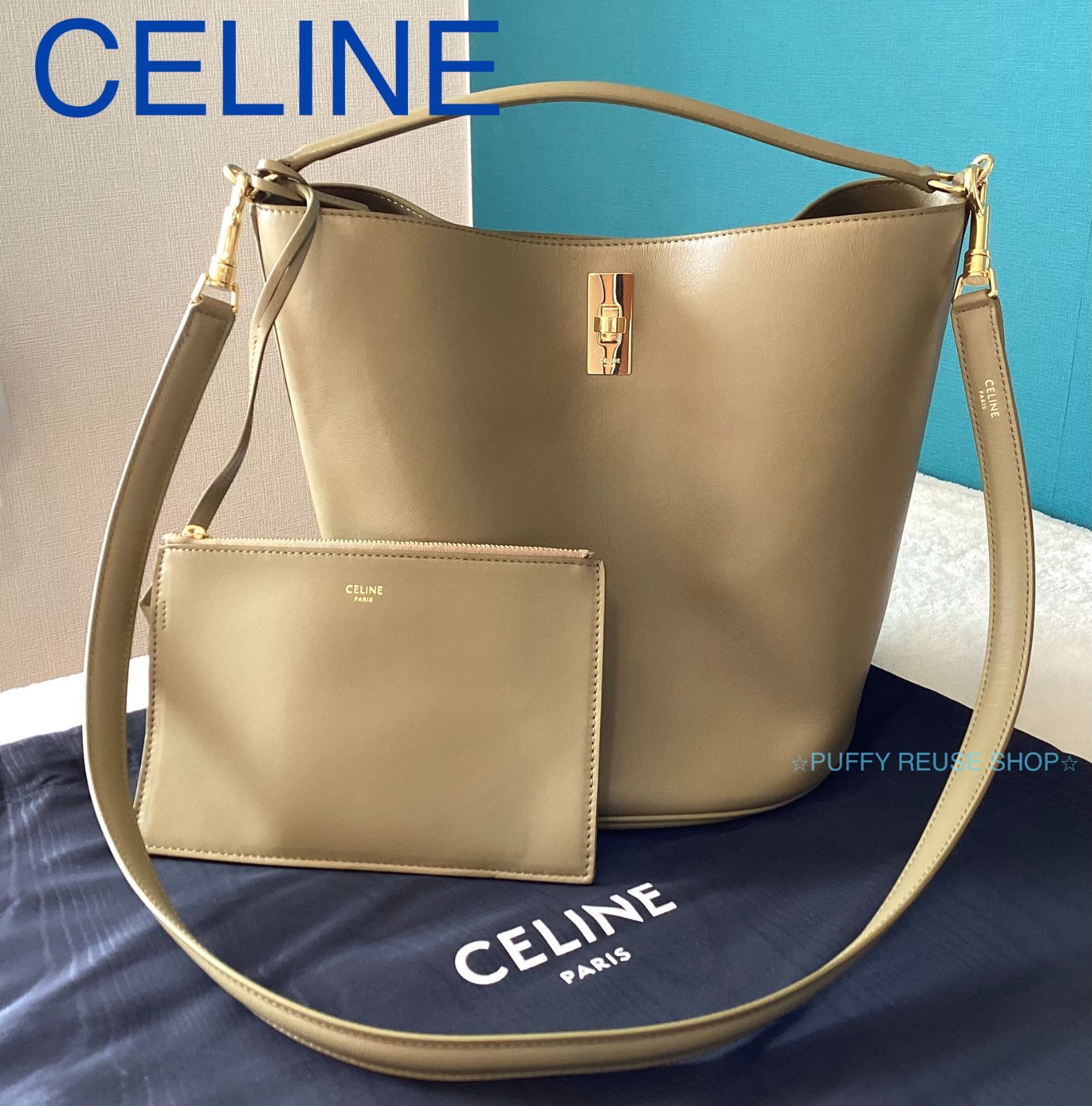 CELINE セリーヌ バケット16（セーズ）バッグ / スムースカーフスキン ...