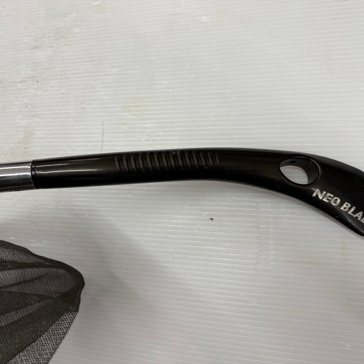σσSHIMOTUKE ネオブラッド鮎タモ 38cm ハードテクノメッシュ 使用感有 程度C 補修痕あり σσSHIMOTUKE ネオブラッド鮎タモ 38cm ハードテクノメッシュ
