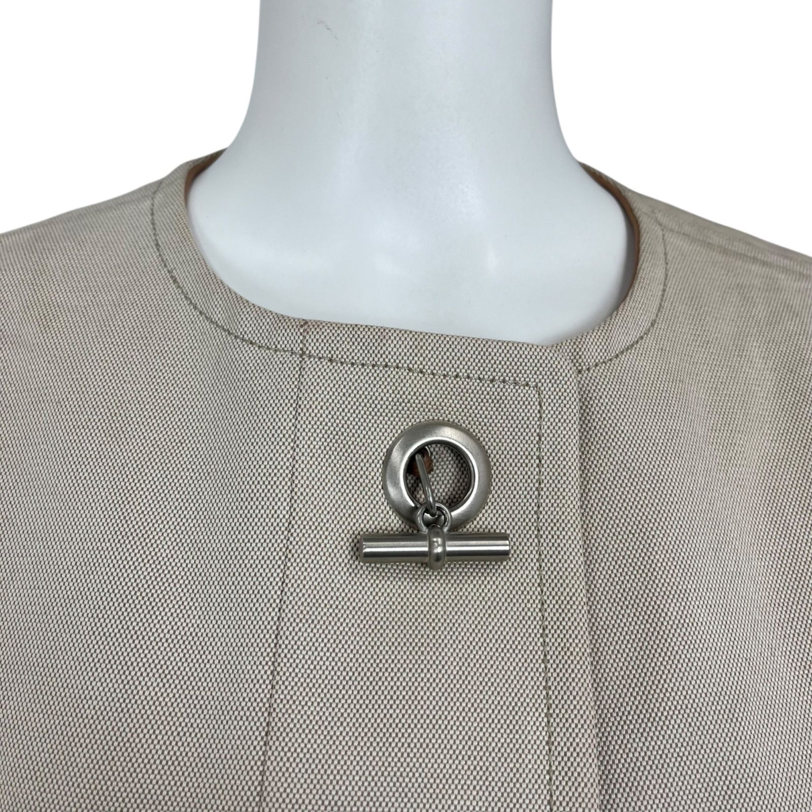 ○エルメス HERMES シェーヌダンクル ノーカラージャケット マルジェラ