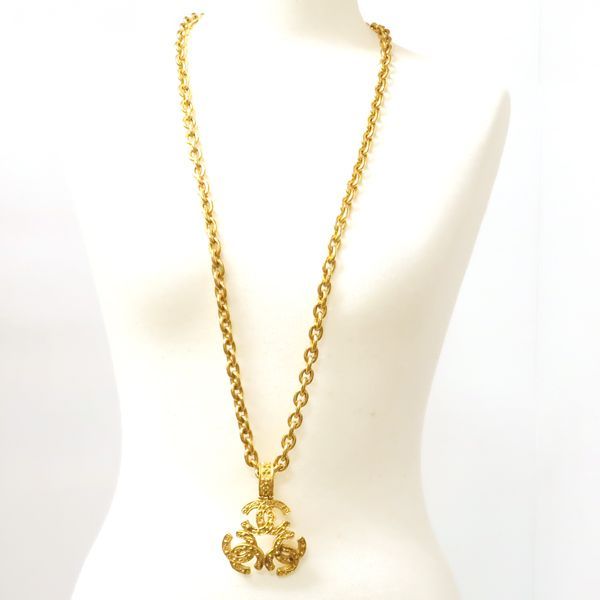 CHANEL ネックレス 94A トリプルココマーク 大きめ ロングチェーン