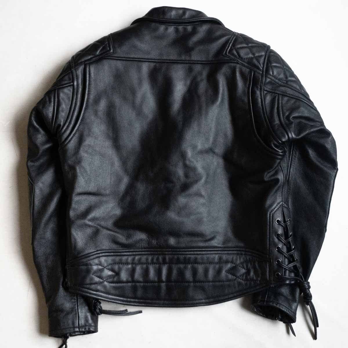 【美品】KADOYA【EVO パデット ダブルライダースジャケット】L レザー ブラック カドヤ 2412447 美品】KADOYA【EVO パデット ダブルライダースジャケット】L レザー