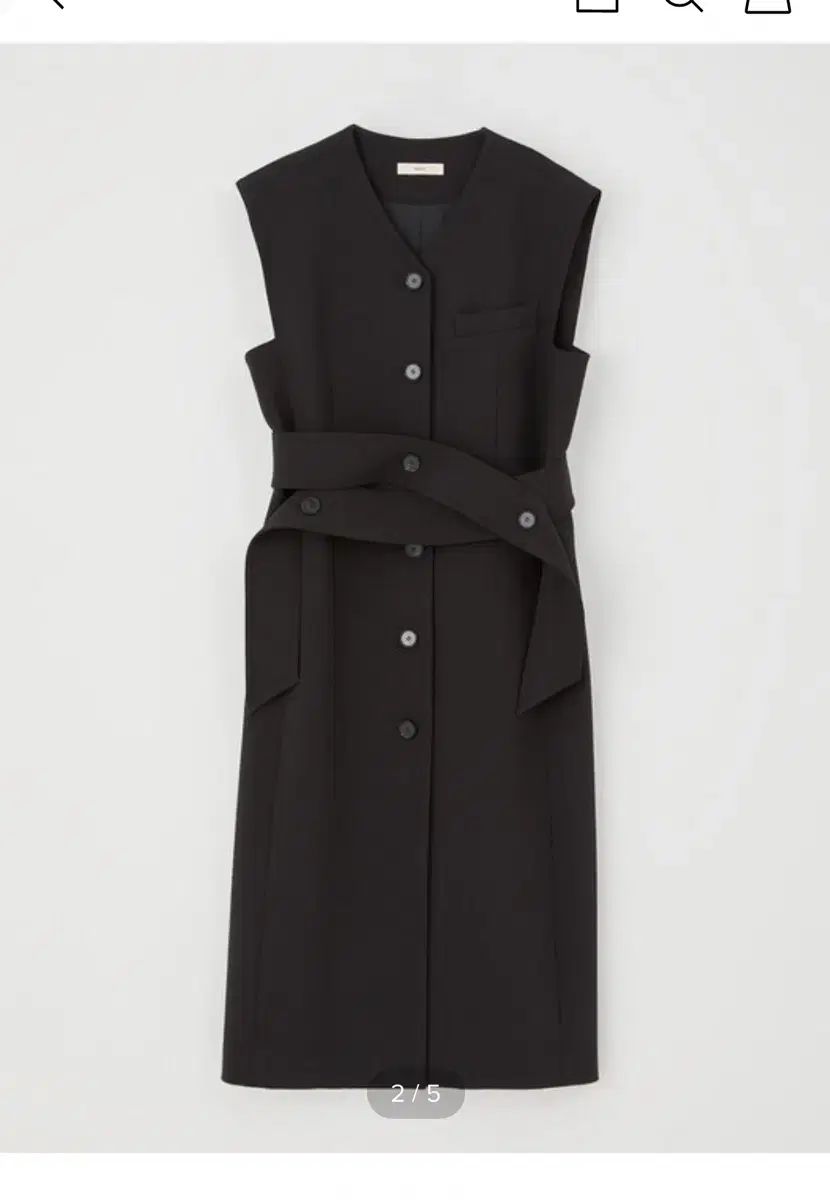 レクト ベルト付き ベスト ブラック ONE PIECE