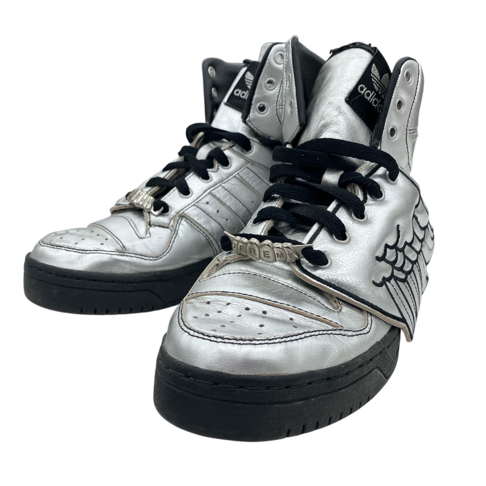 186001　adidas アディダス Jeremy Scott Wings ハイカットスニーカー シルバー 28cm