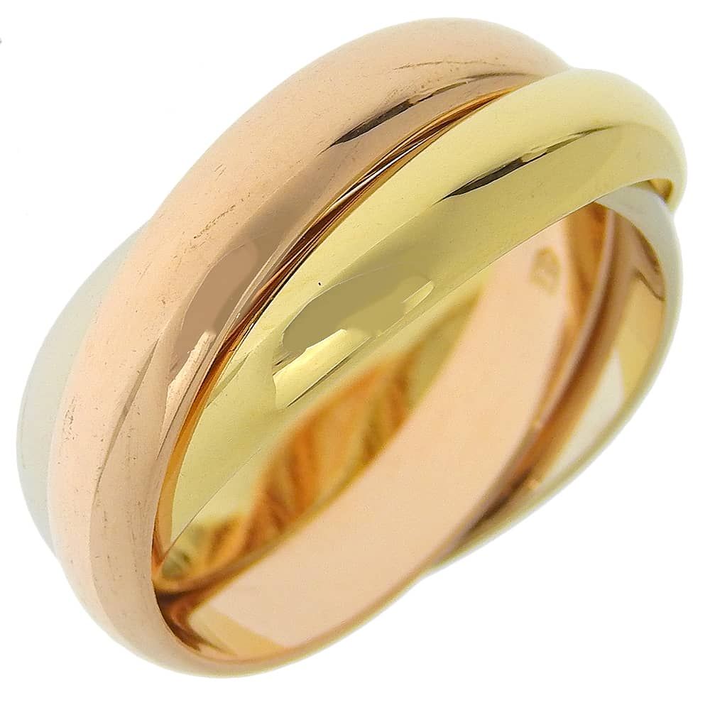 CARTIER カルティエ トリニティ K18ゴールド YG×PG×WG 12号 レディース 10.0g リング 指輪