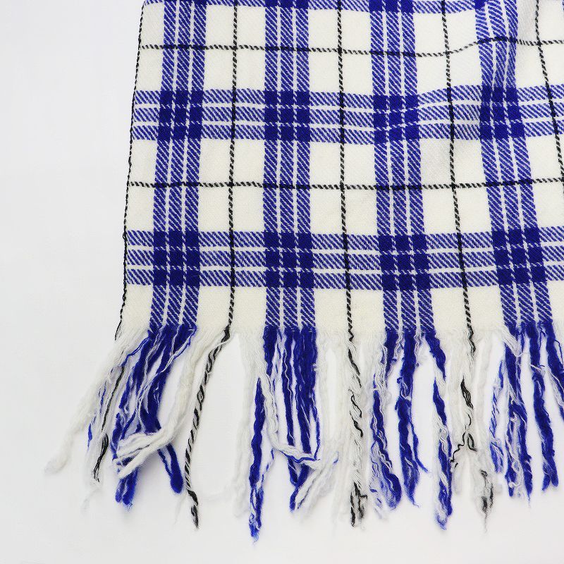 極美品 オールドマンズテーラー R&D.M.Co- チェック ストール/ブルー