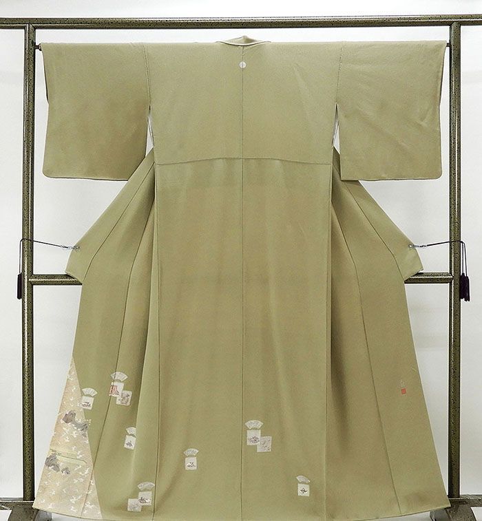 色留袖 正絹 松尾光琳 立浪歌合せ模様 色留袖一つ紋 リサイクル 着物 f0890