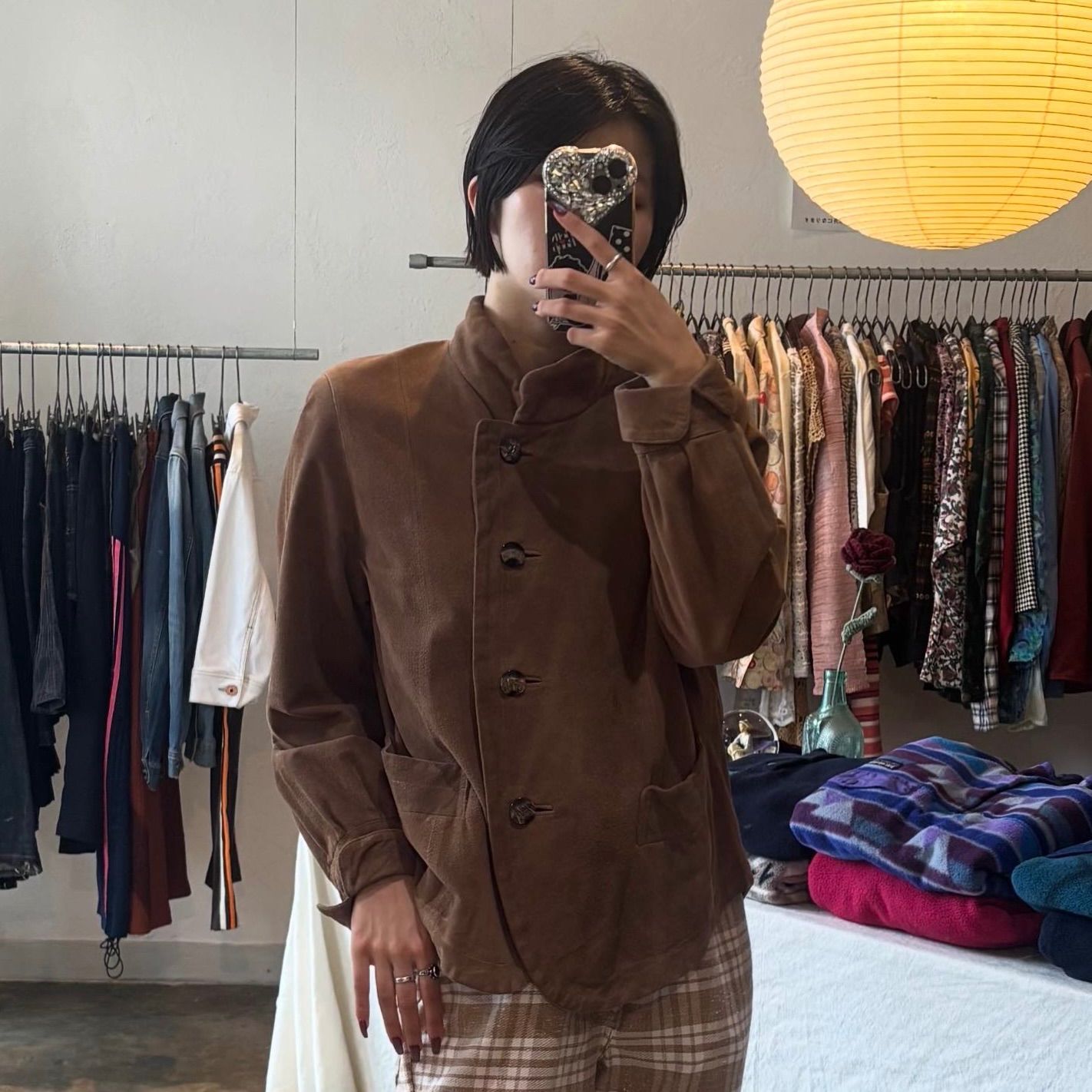 asymmetry ram leather jacket