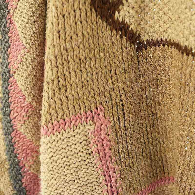 ラルフローレン RALPH LAUREN HAND KNIT ネイティブ柄 シルクリネンカーディガン ニット ロング XS/S ベージュ /HK ■OS ■SH レディース ラルフローレン RALPH LAUREN HAND KNIT ネイティブ柄 シルク