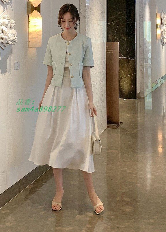 ツイードジャケット レディース ノー半袖 夏 秋 20代 30代 かわいい グリーン 40代 フェミニン 華やか 50代 am4a898277 CAMPINGPARCCENTRAL_COM