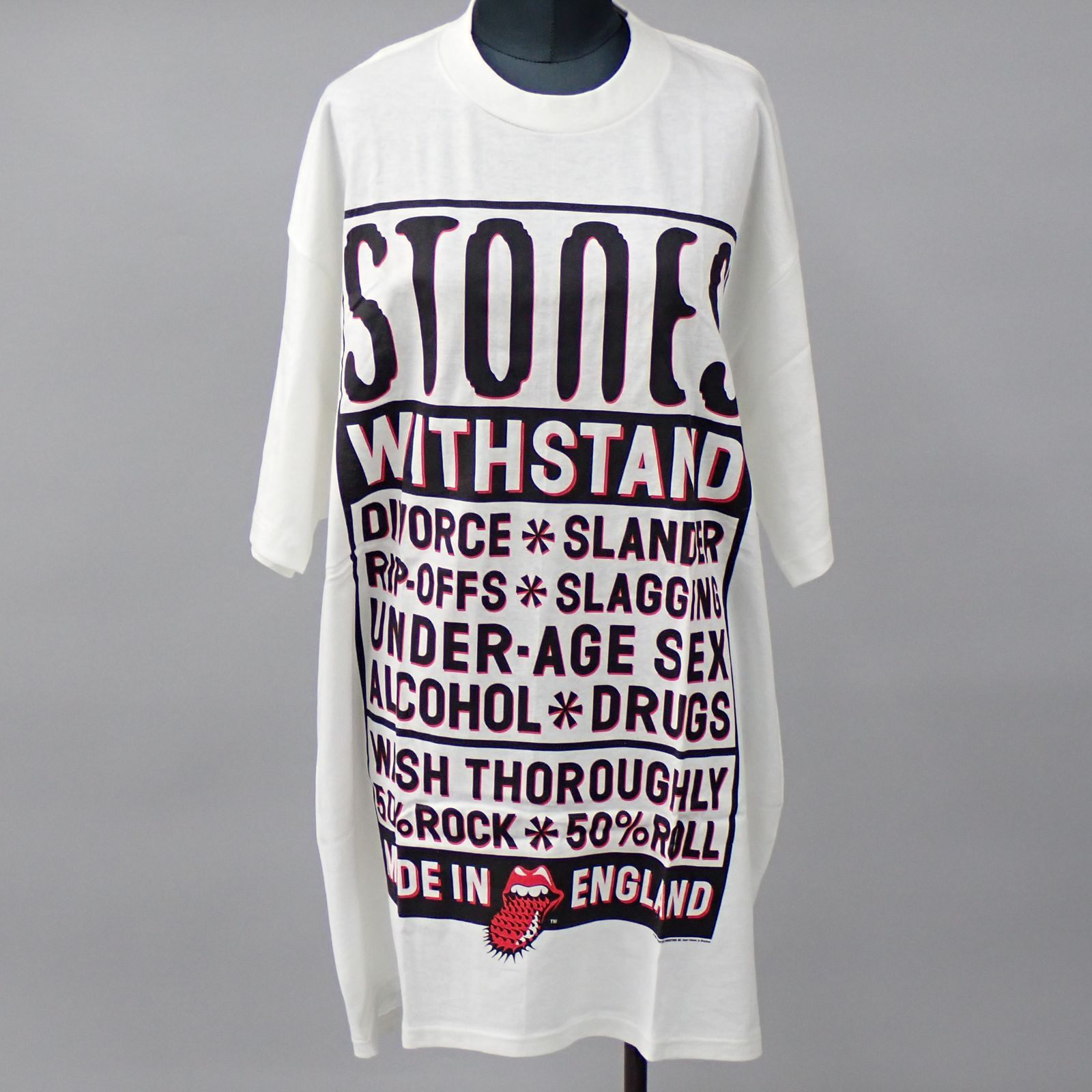バンドTシャ　ローリングストーンズ　ROLLINGSTONES ホワイト　XL 送料無料 ROLLING STONES ローリングストーンズ バンド Tシャツ