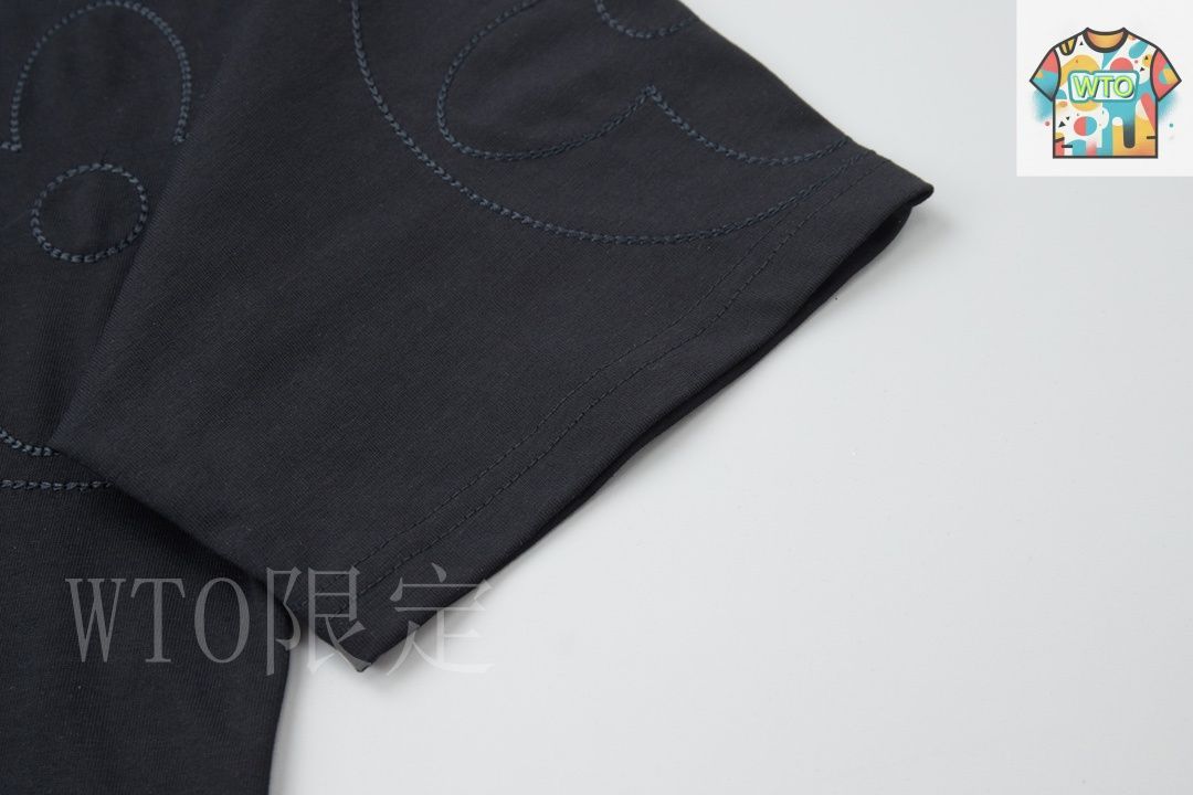 今日特価】Louis Vuitton 2025ss チェーン刺繍丸首 T シャツ-2