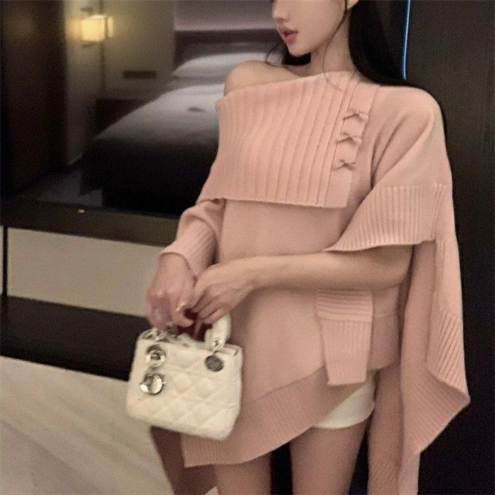 ニットポンチョ ゆったり トップス ハイネック ニット 秋冬 チュニックニット ポンチョ マント レディース タートルネック ニット トップス ドルマンスリーブ ニットポンチョ ゆったり トップス ハイネック ニット 秋冬