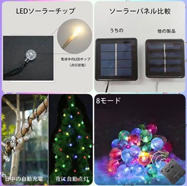 ❤大容量33m☆ソーラー充電式で毎日点灯しても電気代0円で経済的 ...