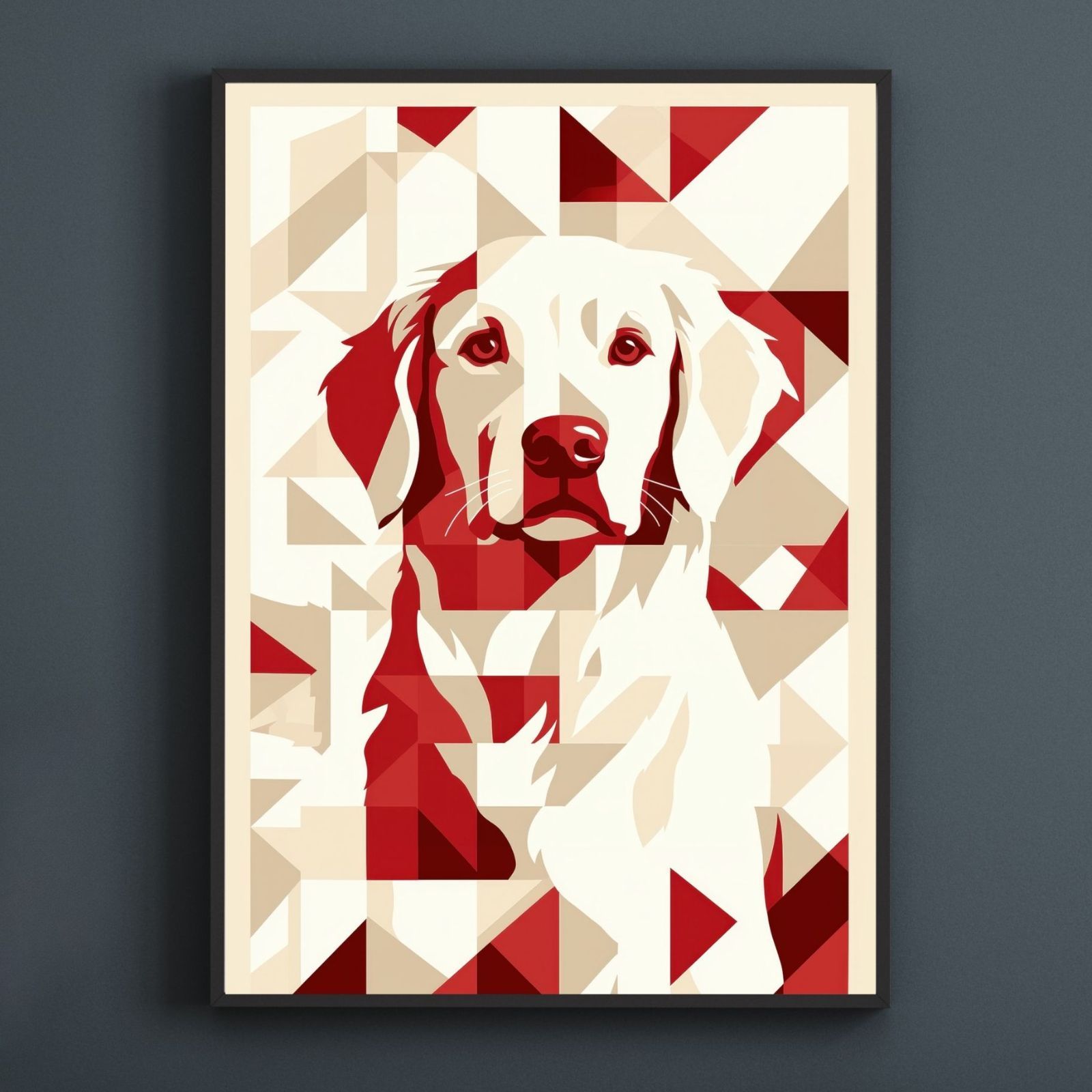 Red Passion - ゴールデンレトリバー犬 No.1 ミニマリスト ミニマリズム シンプル インテリアアート ペットロス うちの子 記念日 アートポスター 犬の絵 犬のイラスト ギフト プレゼント