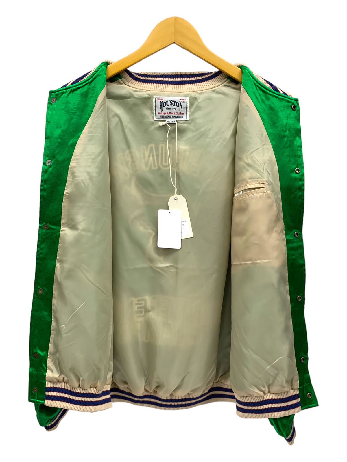 ヒューストン レーヨンアワードジャケット 51250 スタジャン XXL 緑63cm袖丈