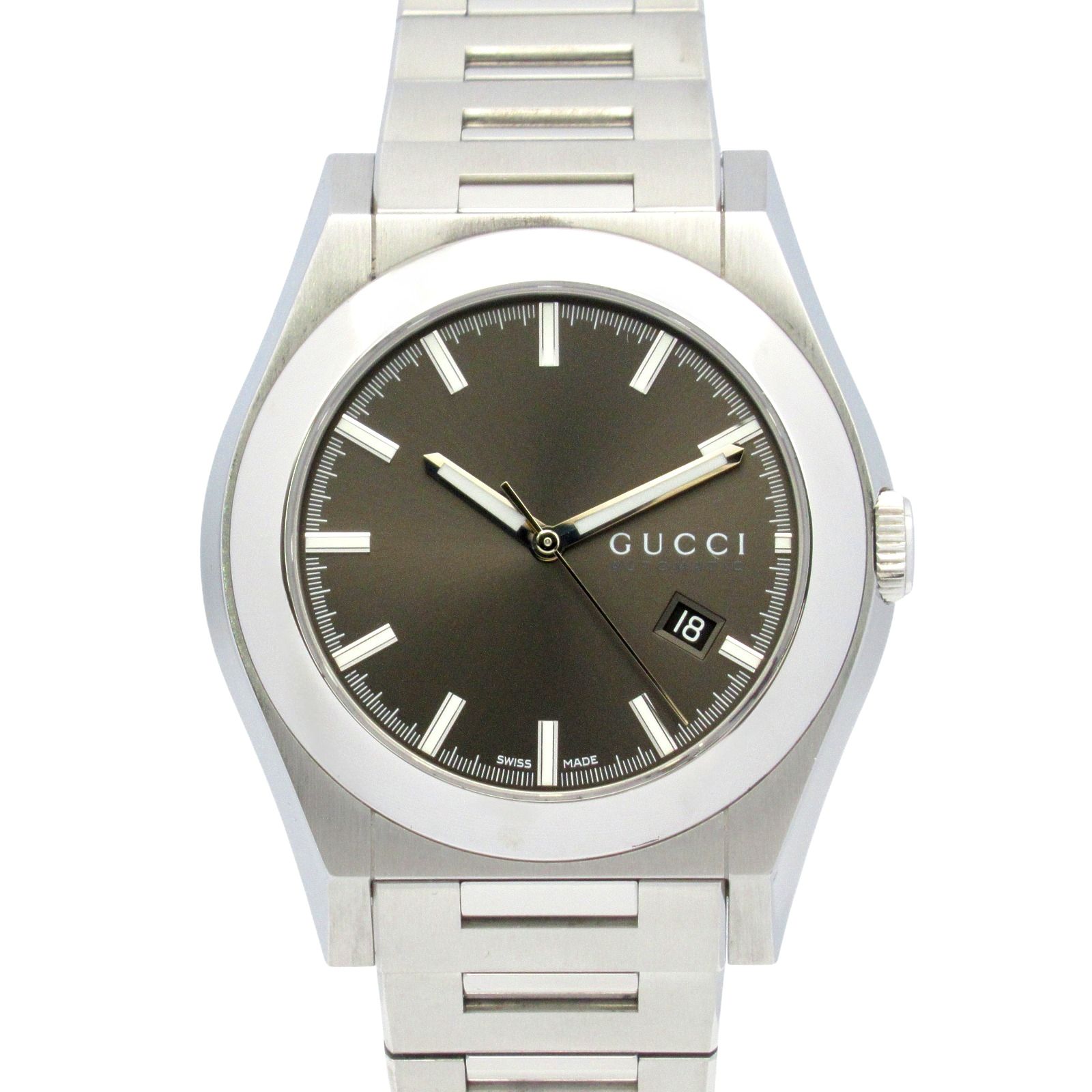 グッチ GUCCI 腕時計 パンテオン 115.2 グレー ステンレススチール パンテオン メンズ Used A