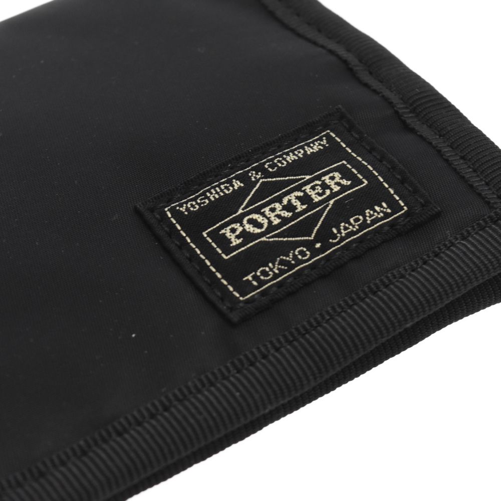 A BATHING APE アベイシングエイプ ×PORTER コインケース 二つ折り財布 マジックテープ ブラック