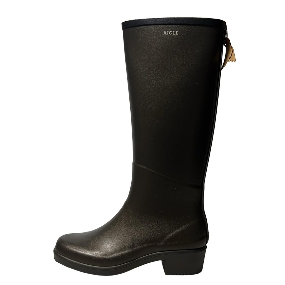 【試着のみ】エーグル AIGLE レインブーツ ロング　ダークブラウン 37 試着のみ】エーグル AIGLE レインブーツ ロング ダークブラウン 37