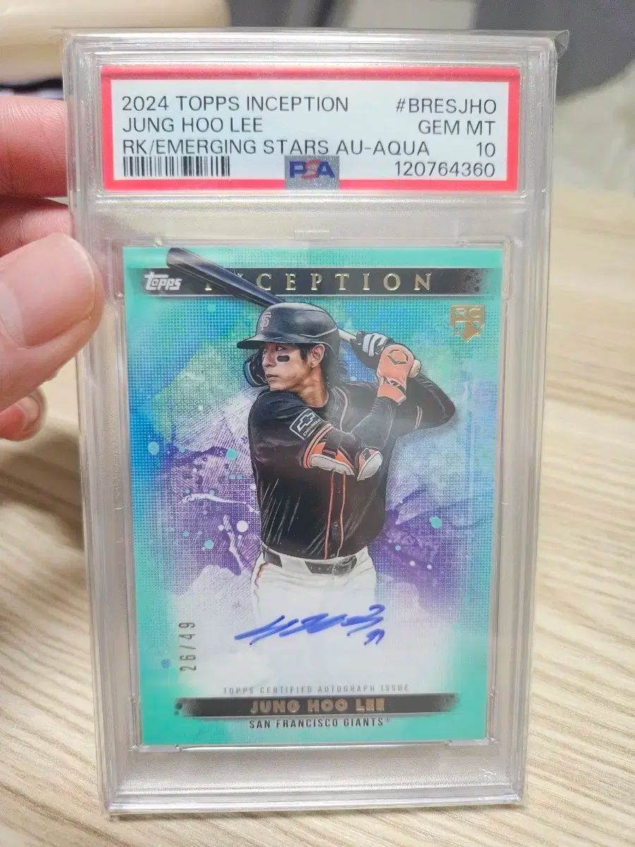 2025 TOPPS トップス インセプション 李政厚 イ ジョンフ RC ハングル オンオート PSA10 POP1