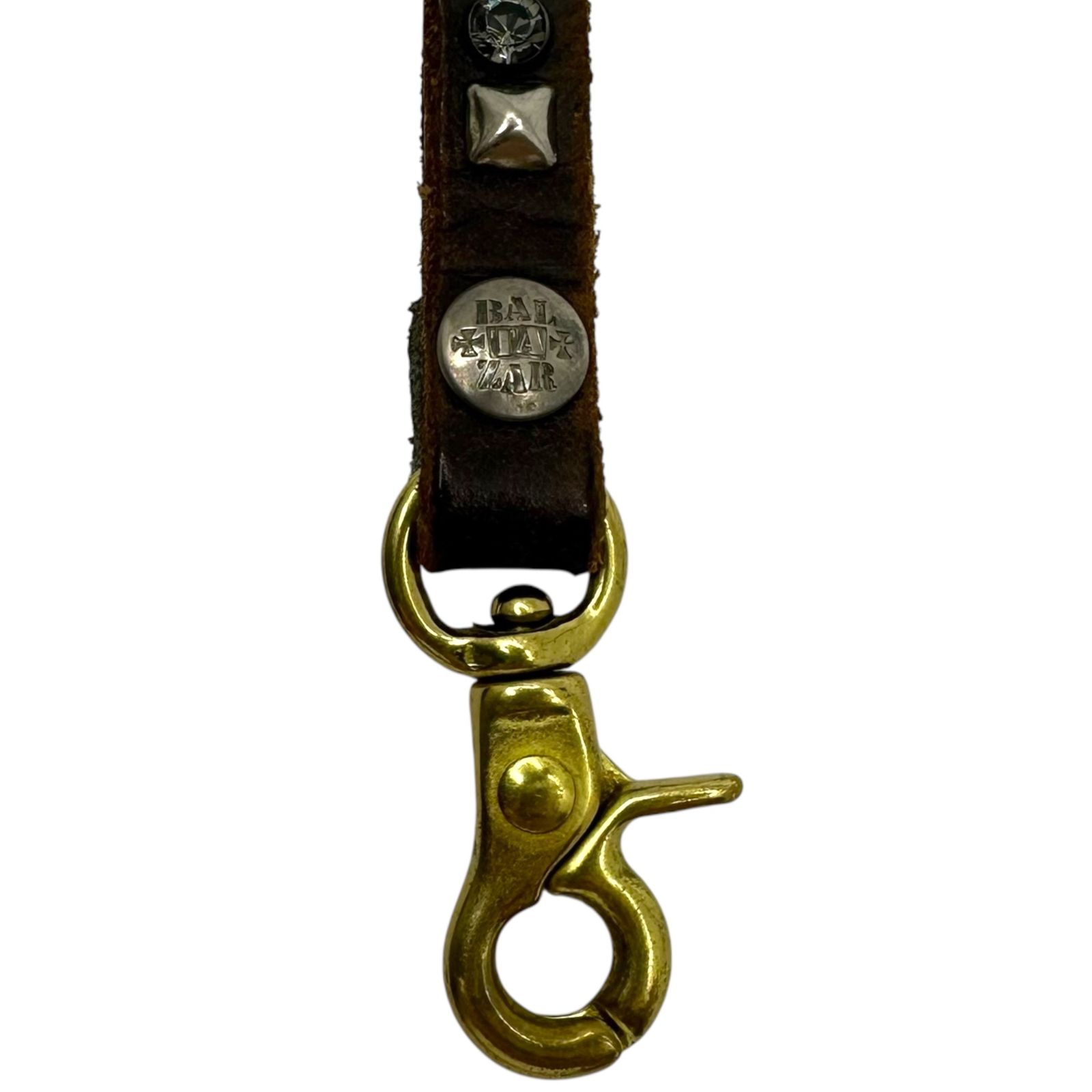 HYSTERIC GLAMOUR/BALTAZAR スタッズ ウォレットコード レザー 革 ウォレットチェーン ブラウン ブラック メンズ ヒステリックグラマー/バルタザール【中古】5-1130G∞ BALTAZAR×HYSTERIC GLAMOUR(バルタザール×ヒステリックグラマー