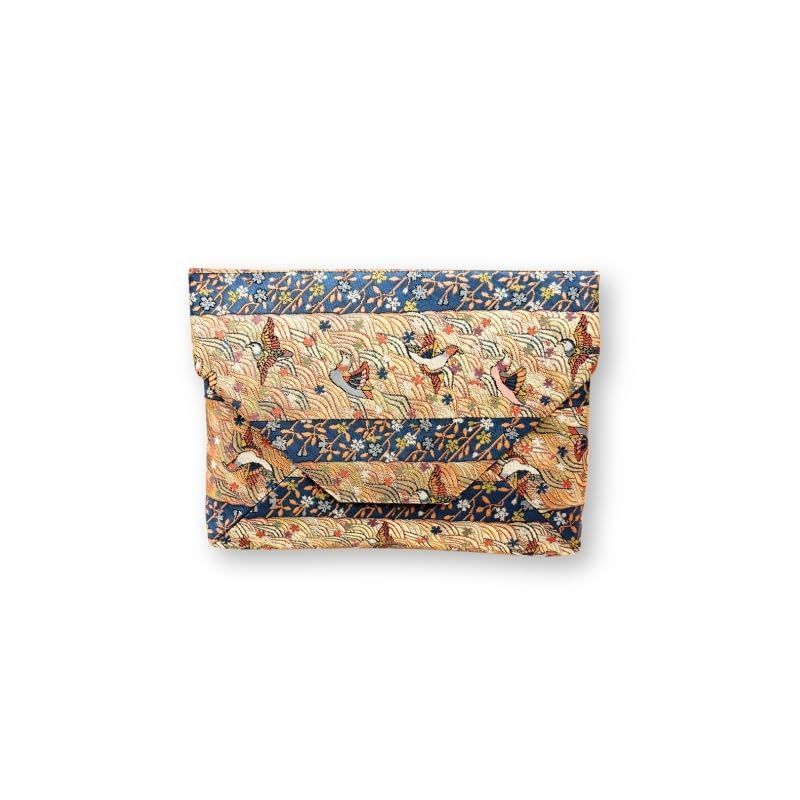 中川政七商店 茶道具 数寄屋袋 すきやぶくろ 和装小物 枝垂桜鳳凰波鴛鴦紋 正絹