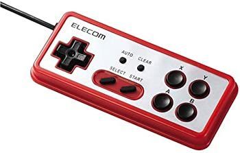 【中古】(非常に良い)【2006年モデル】ELECOM ゲームパッド USB接続 i-revo推奨レトロ風 8ボタン レッド JC-U2208TRD