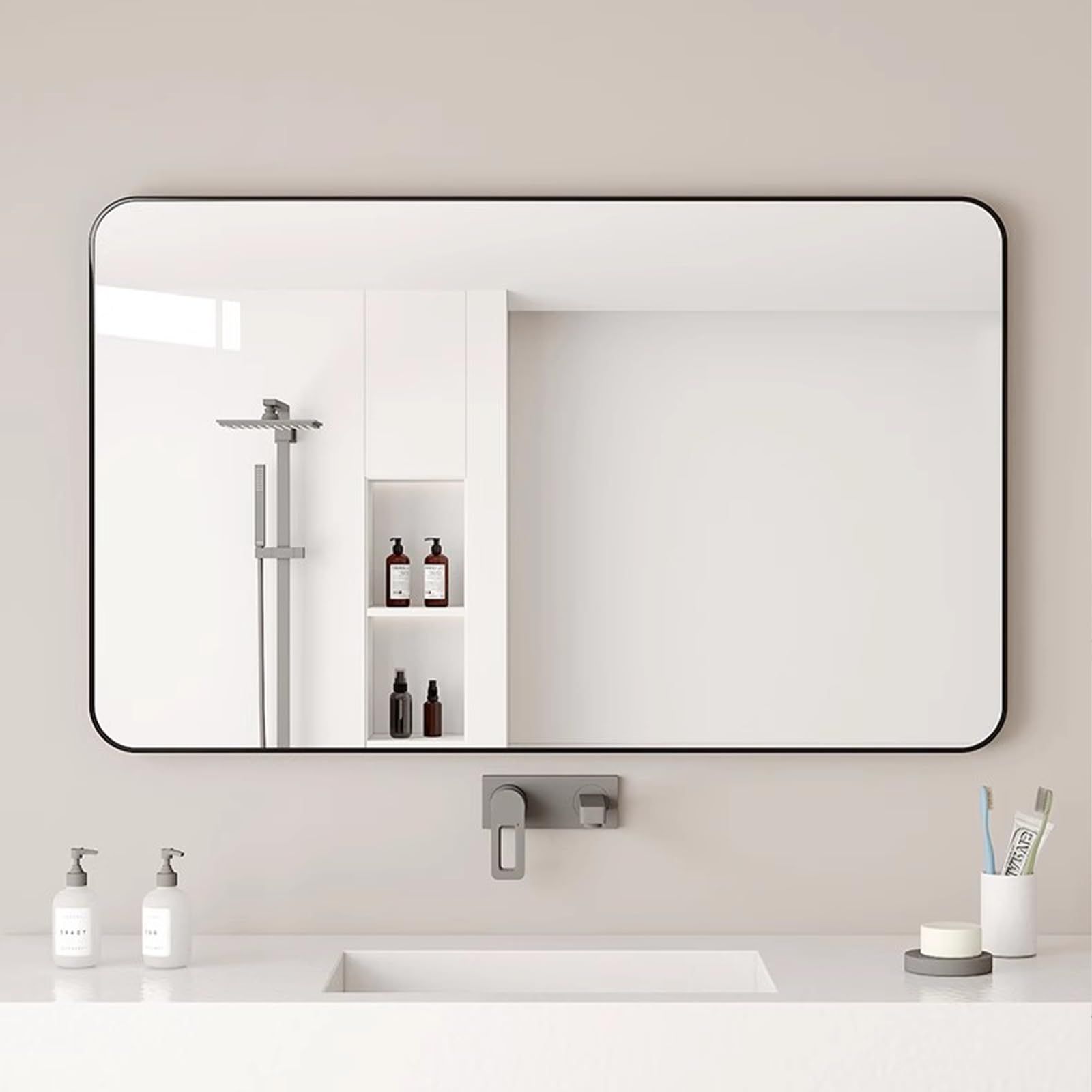 木製フレーム全身鏡】 据え置きタイプ 両足付き【交渉歓迎