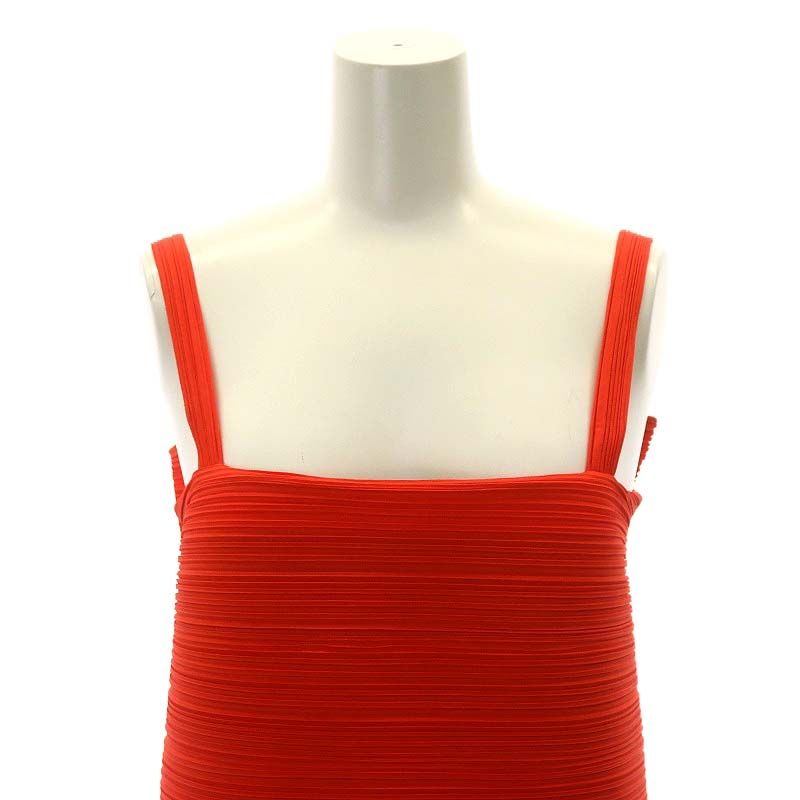 PLEATS PLEASE 赤 ノースリーブ ロングワンピース プリーツプリーズ PLEATS PLEASE イッセイミヤケ ワンピース