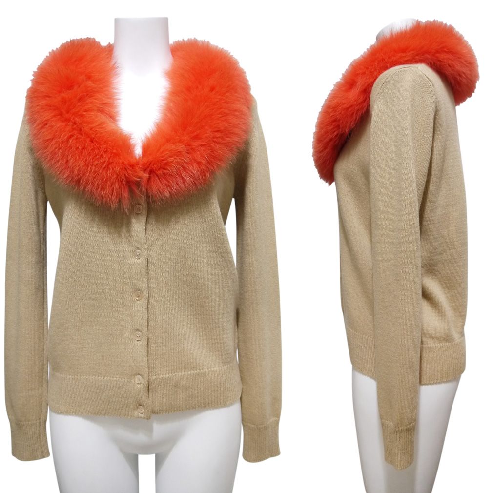 新品ブルーガールblugirl FOXファー襟カーディガン ベージュ36 新品ブルーガールblugirl FOXファー襟カーディガン ベージュ36 - メルカリ