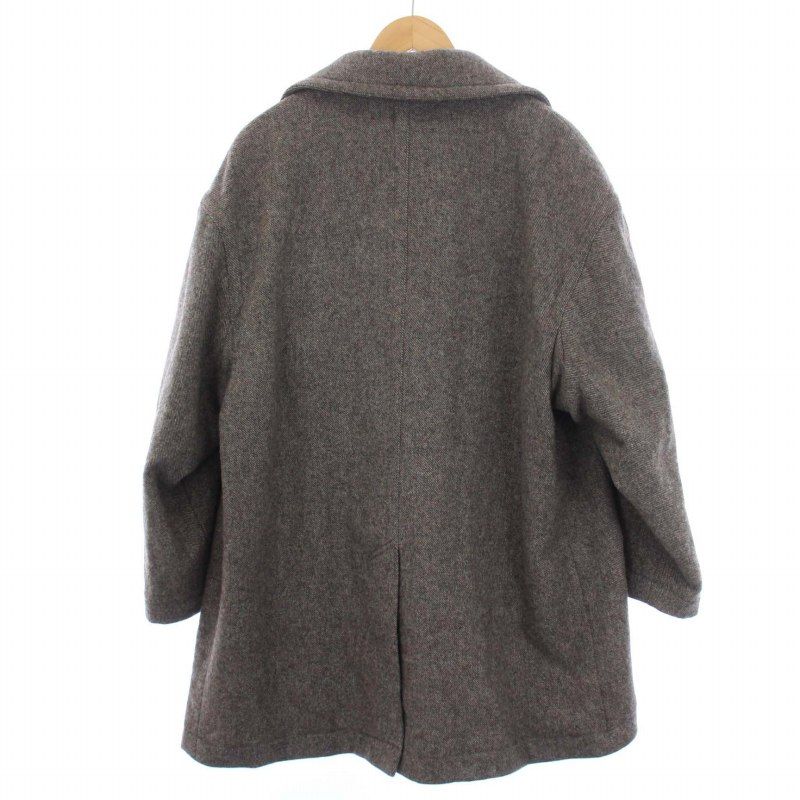 ヨーク YOKE OVERSIZED DOUBLE BREAST HALF COAT チェスターコート ミドル ツイード ウール 1 S 茶 ブラウン  YK21AW0248C /BM - メルカリ