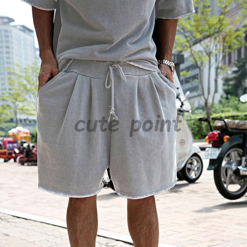 上下セット メンズ ゆったり ハーフパンツ Tシャツ 半袖 夏 韓国