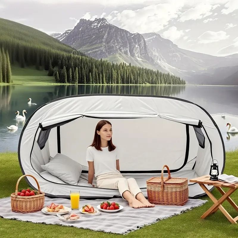 品質保証 ！ 遮光カーテン付き 2ドア キャンプテント 軽量 折りたたみ式 簡単設営 防水 通気性抜群 ダブルドア設計 屋内 屋外用 アウトドア アドベンチャー ピクニック 防風テント 努力の結実