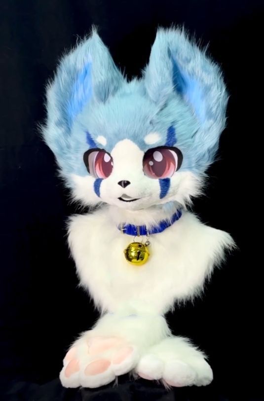 ファースーツ 着ぐるみセット NO.102 青 ブルー 犬 ケモノ ファースーツ 全頭ヘッド ぬいぐるみ コスプレ コスチューム kigurumi